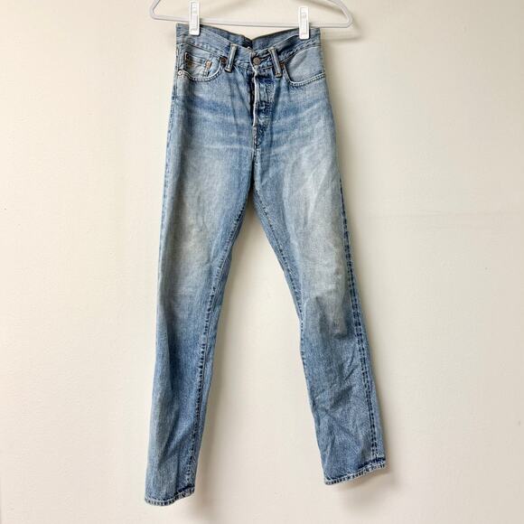Ralph Lauren RR High Rise Button Fly Slim Fit Denim Skinny Jeans Blue Women's 25 - Picture 1 of 4